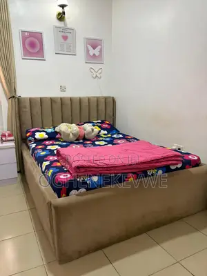 Tufted Bed Frame and Mattress With Side Drawer