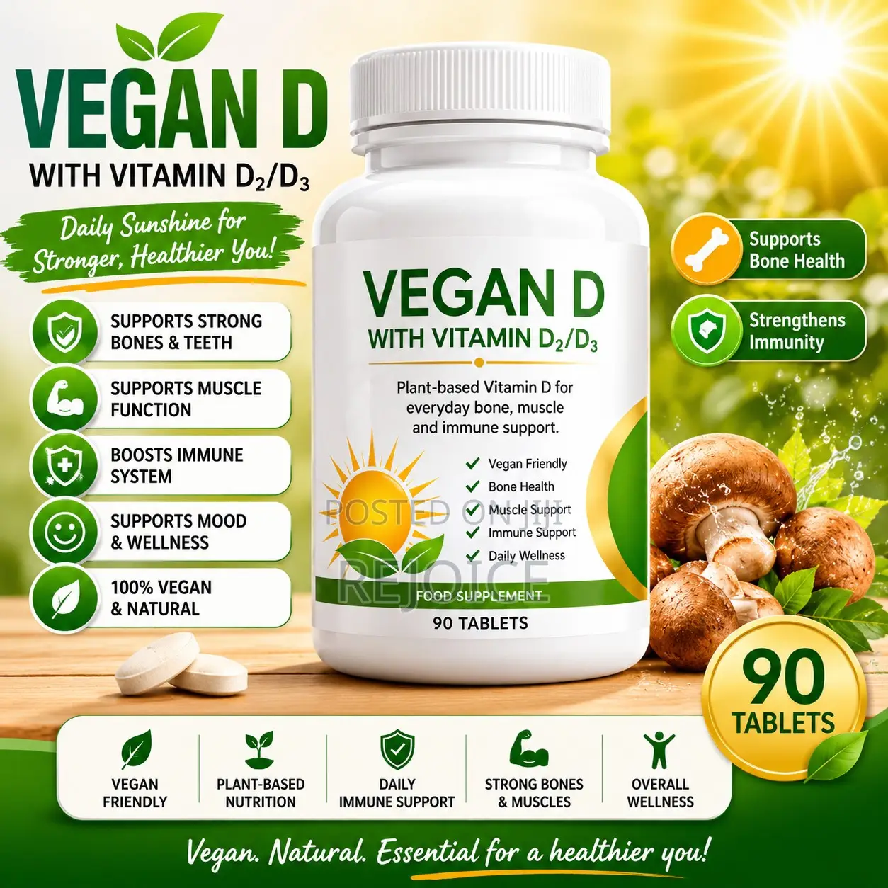 Vegan D With Vitamin D2/D3 – 90 Tablets
