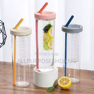 Transparent Water Bottle With Infuser And Straw