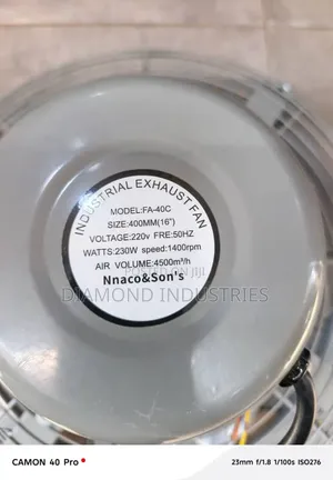 Industrial Extractor Fan 400mm 16 Inch, 230v, 220v