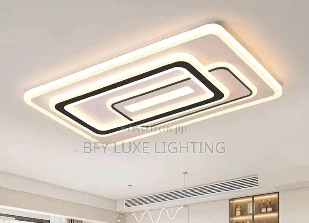 Modern Geometric Led Ceiling Light –Rectangular Flush Mount Chandelier