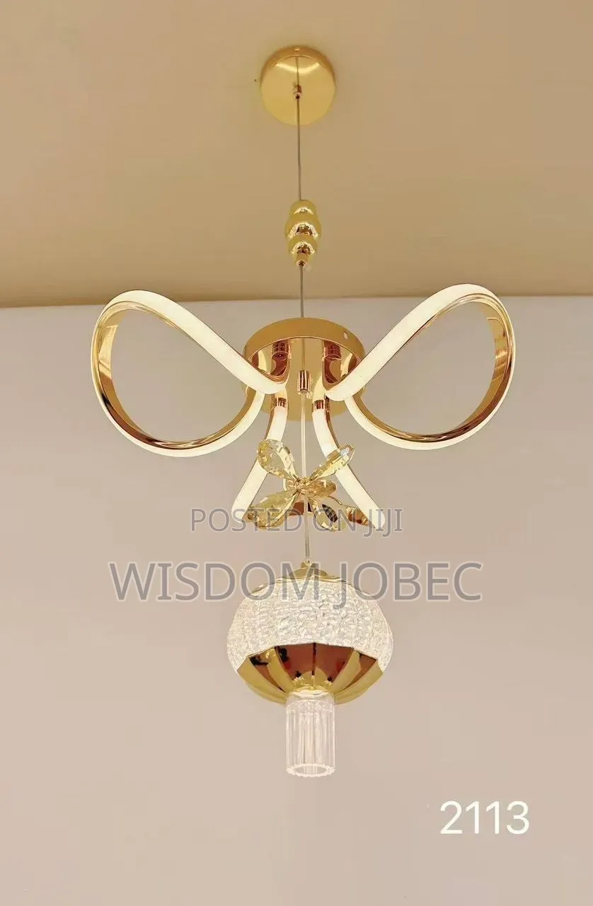 Chandelier Features Intersecting Led