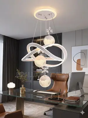 Luxury Led Infinity Ring Chandelier With Crystal Floral Globes