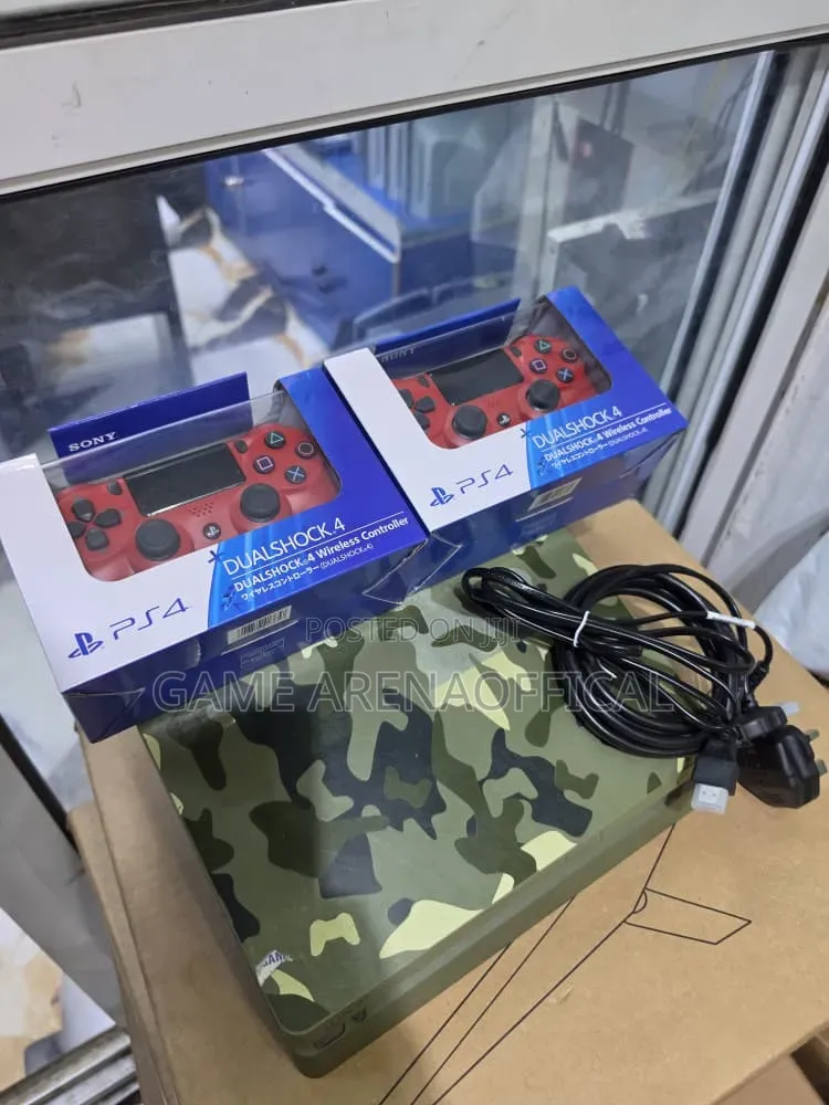 Ps4 Slim Console + 2 Controllers + Games Installed