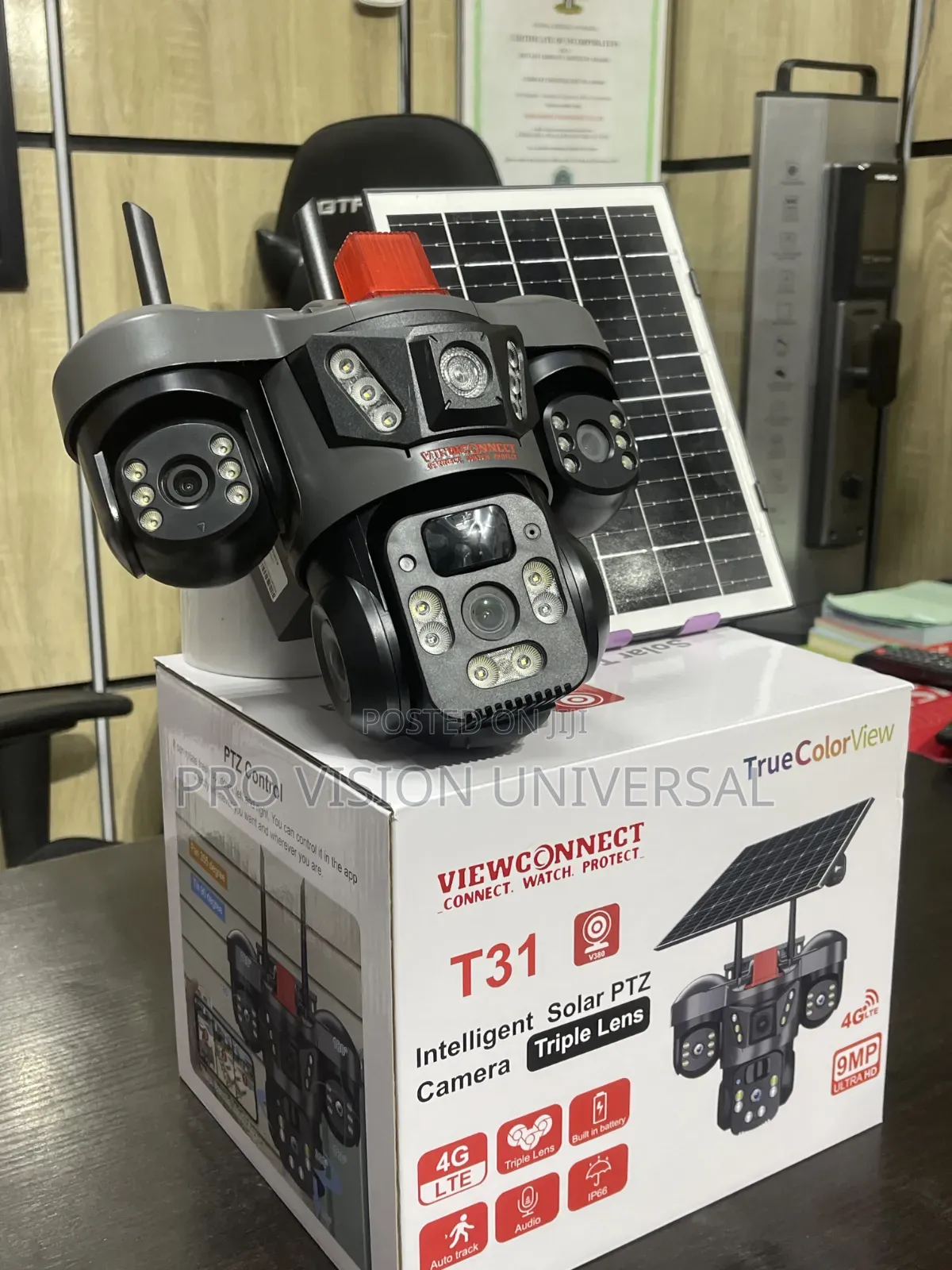 Solar Camera T31 4g 3lens 3view Security Camera 9mega Pixel