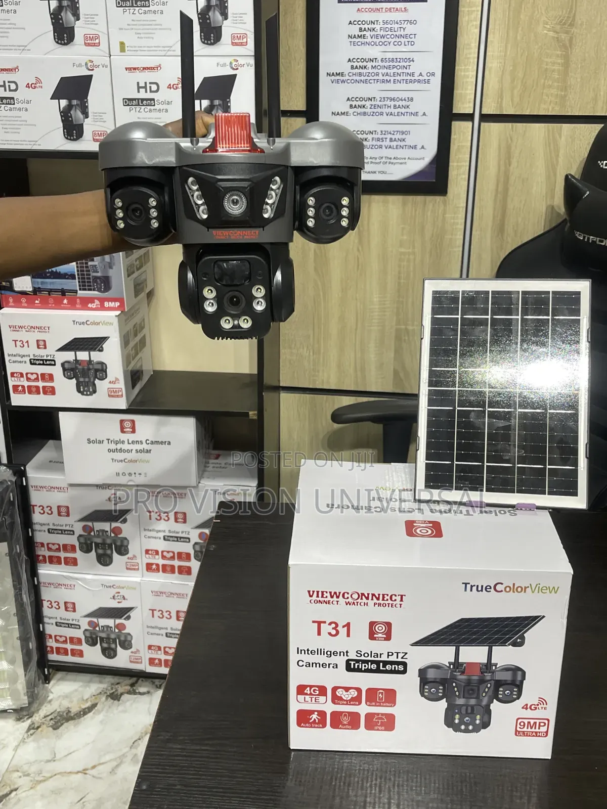 Solar Camera T31 4g 3lens 3view Security Camera 9mega Pixel