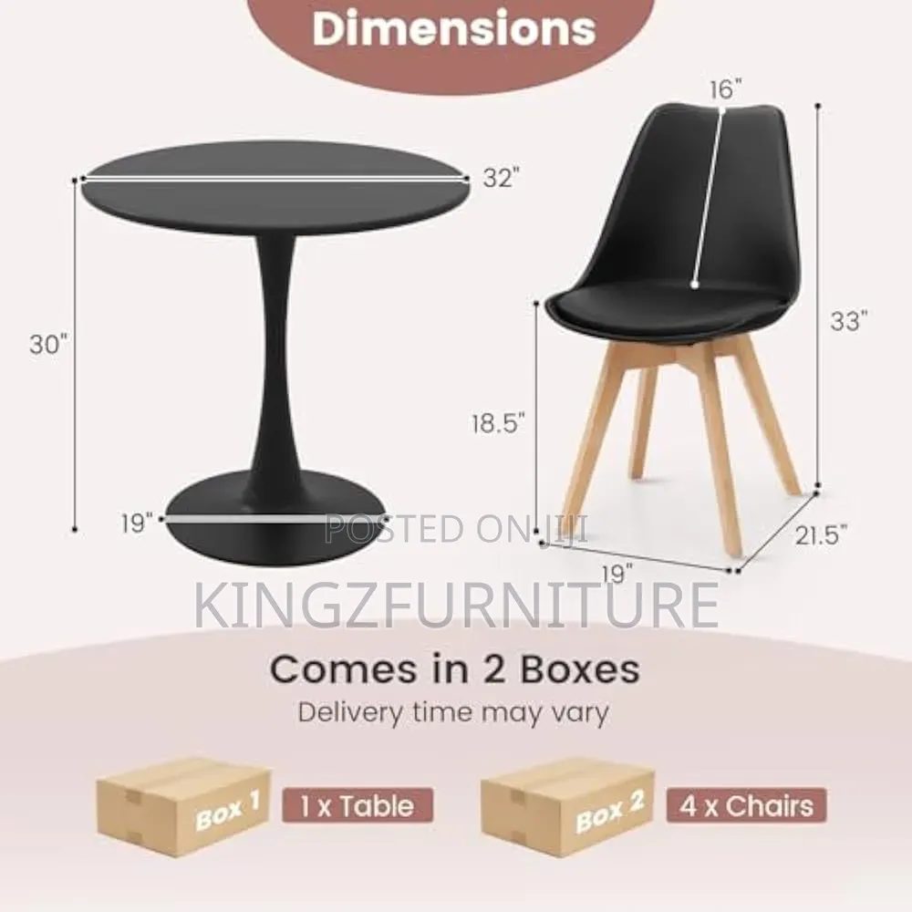 Tangkula Round Dining Table Set for 4