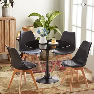Round Dining Room Table + 4 Chairs