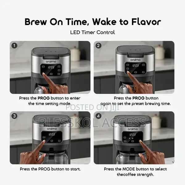 Oraimo Brewdrip 1.5l Led Timer Control Drip Coffee Maker