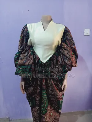 Ankara-Crepe Boubou Gown