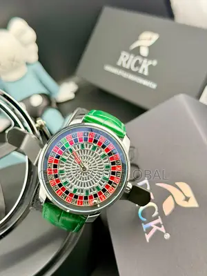 Rick Leather Spinning Wrist Watch With Leather Strap