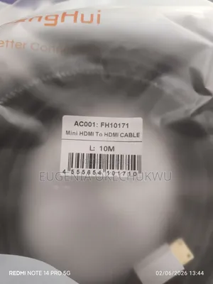 Mini Hdmi to Hdmi Cable 10m