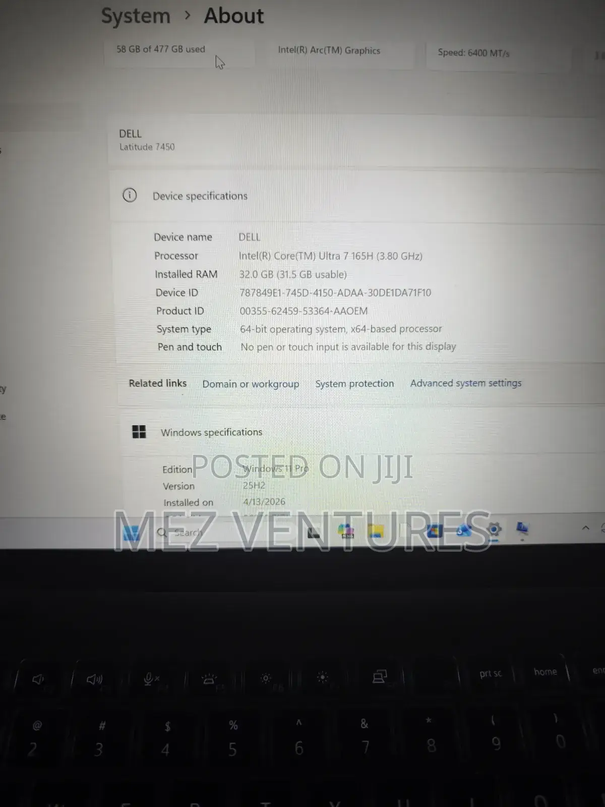 Laptop Dell Latitude 7450 32GB Intel Core 7 SSD 512GB