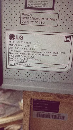 Lg Mini Hifi System Cj44 With 2 Speakers