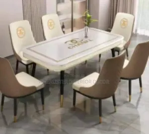 Double Layer Marble Top Dining Set