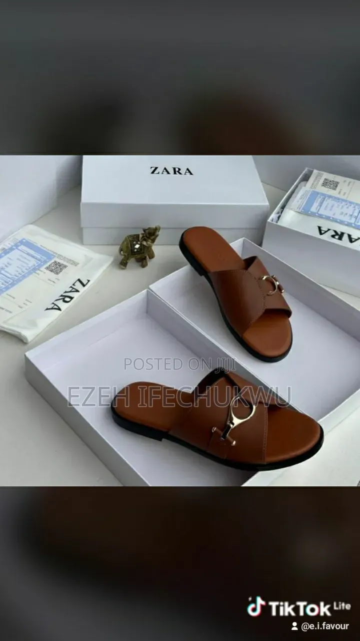 Male Leather Slippers