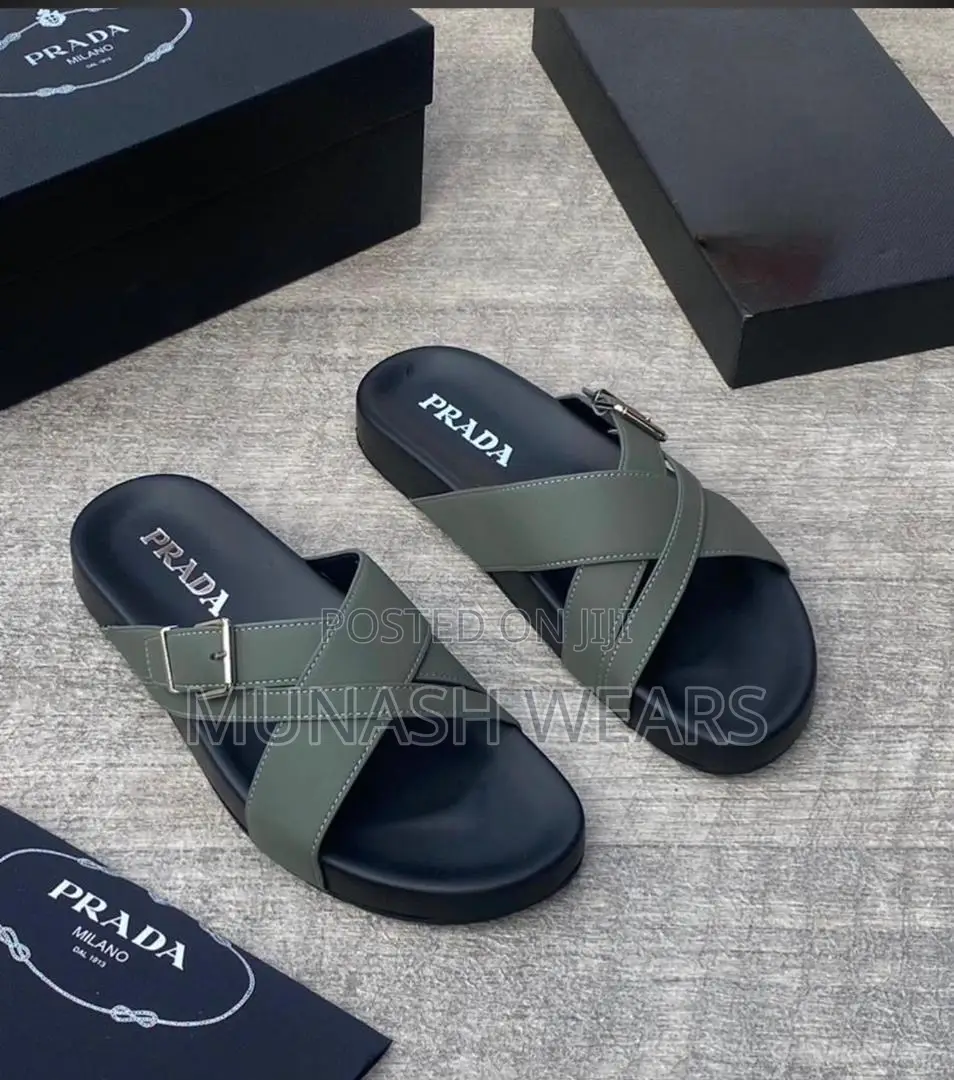 Prada Leather Slipers 40-46 Available in Green and Black
