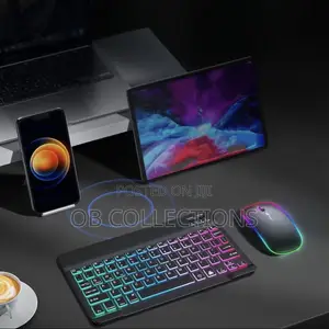Wireless Keyboard and Mouse Rechargeable With Backlight RGB Light