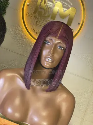 A 12inches Chameleon Burg Vietnamese Bone Straight Wig