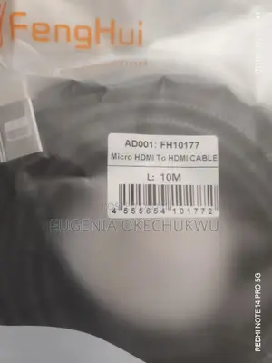 Micro Hdmi to Hdmi Male Cable 10m