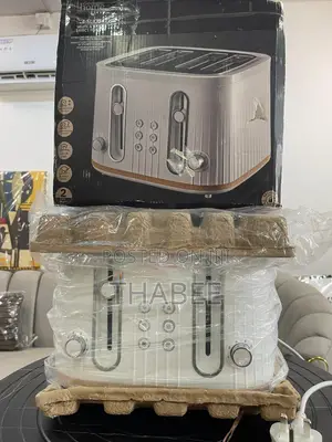 George Home White and Wood Effect 4 Slice Toaster