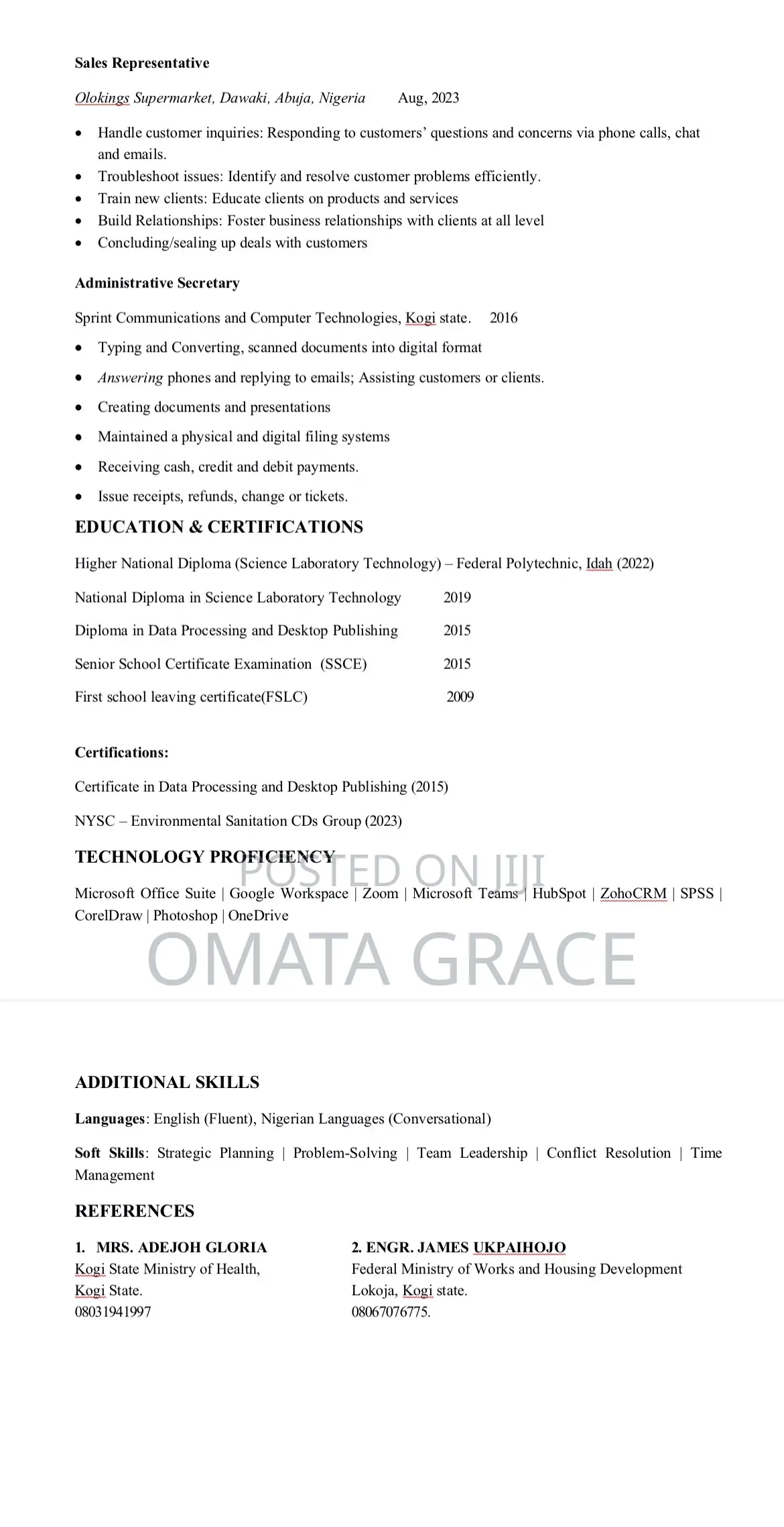 Front Desk Officer