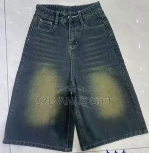 Denim Culottes-Knee Length Baggy Jorts
