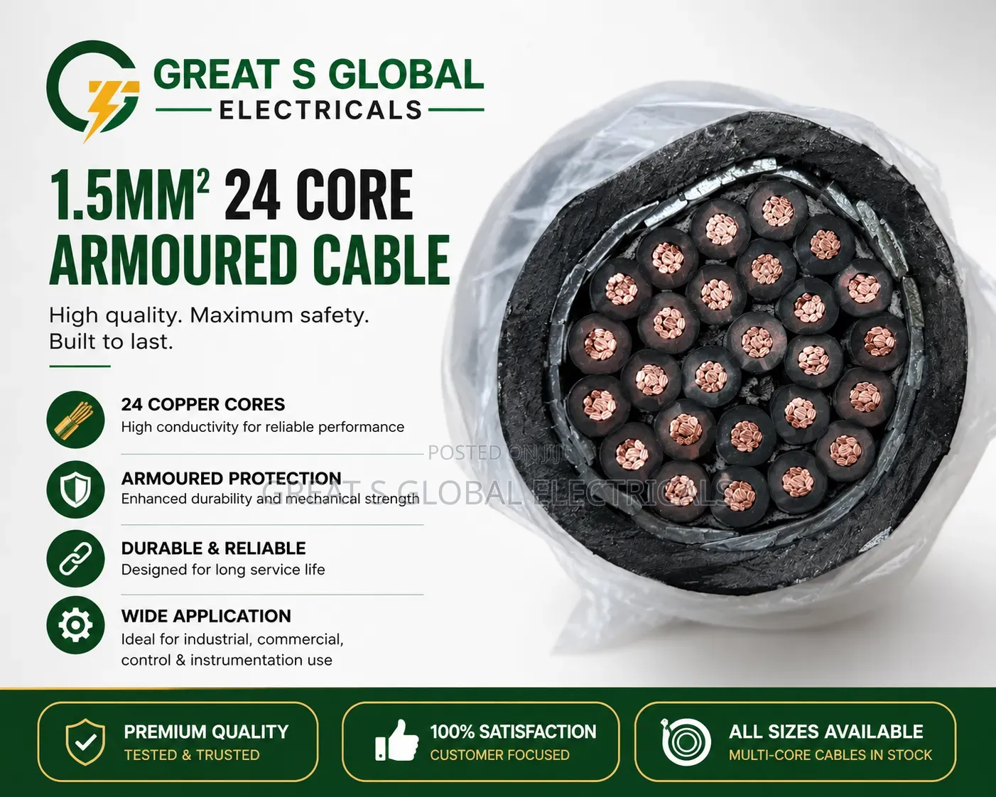 1.5mm2 24-Core Armoured Cable