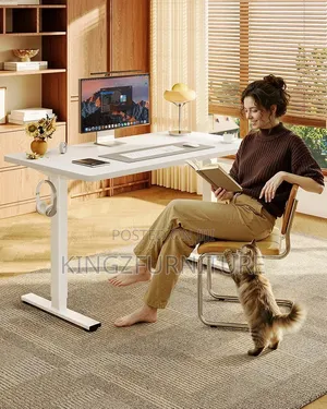 Height Adjustable Electric Desk , White