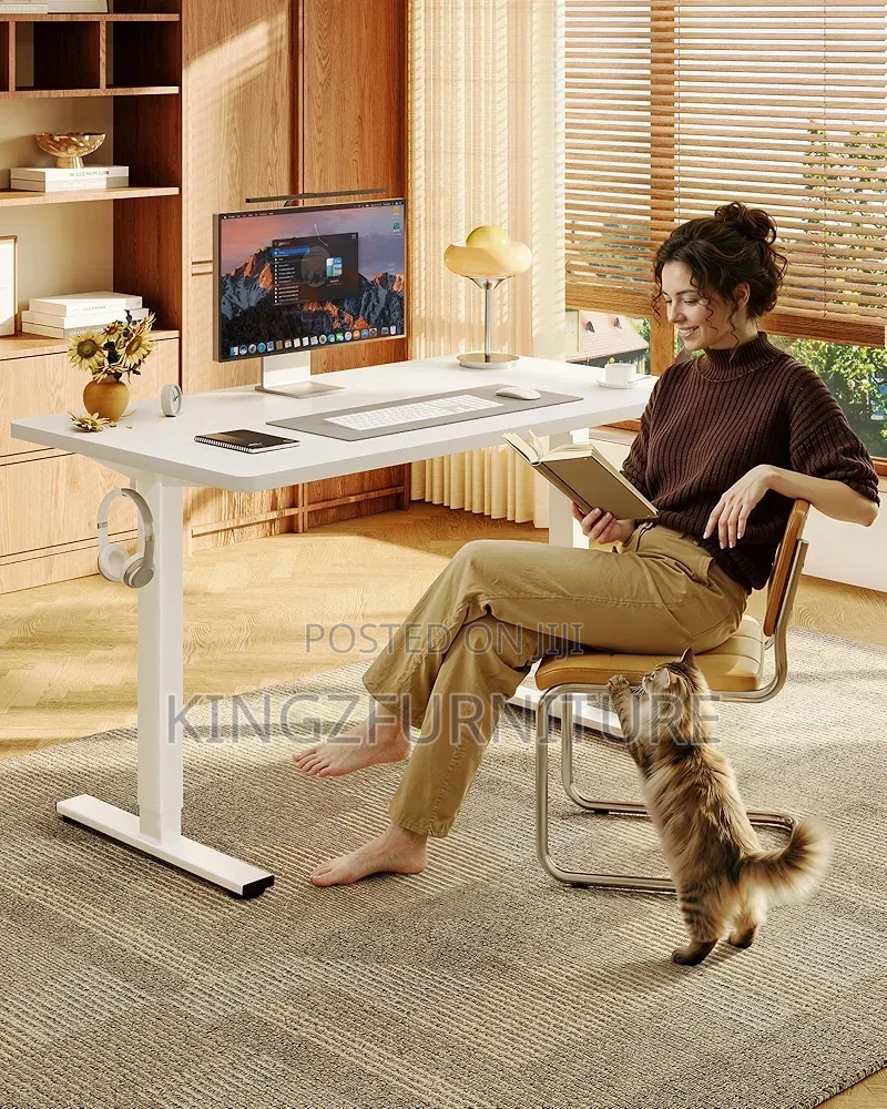 Height Adjustable Electric Desk , White