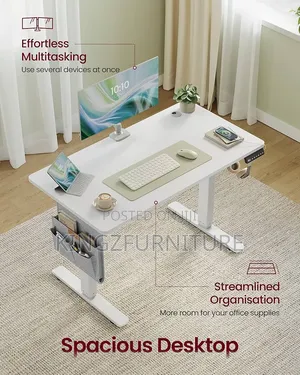 White 1.2 Meter Height-Adjustable Sit-Stand Workstation
