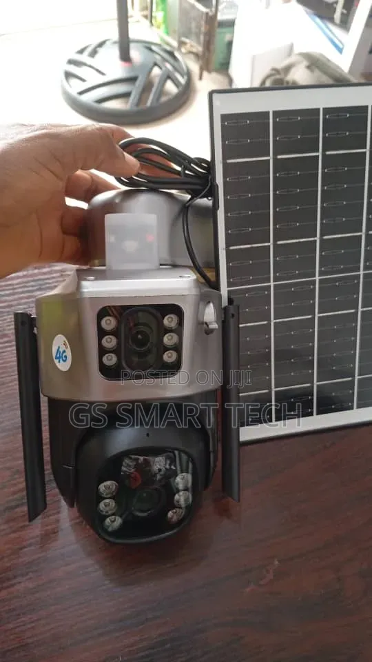V380 4g Solar PTZ Security Camera Dual Lens, Night Vision