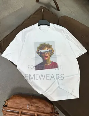White Oversized Abstract Art Graphic Tee