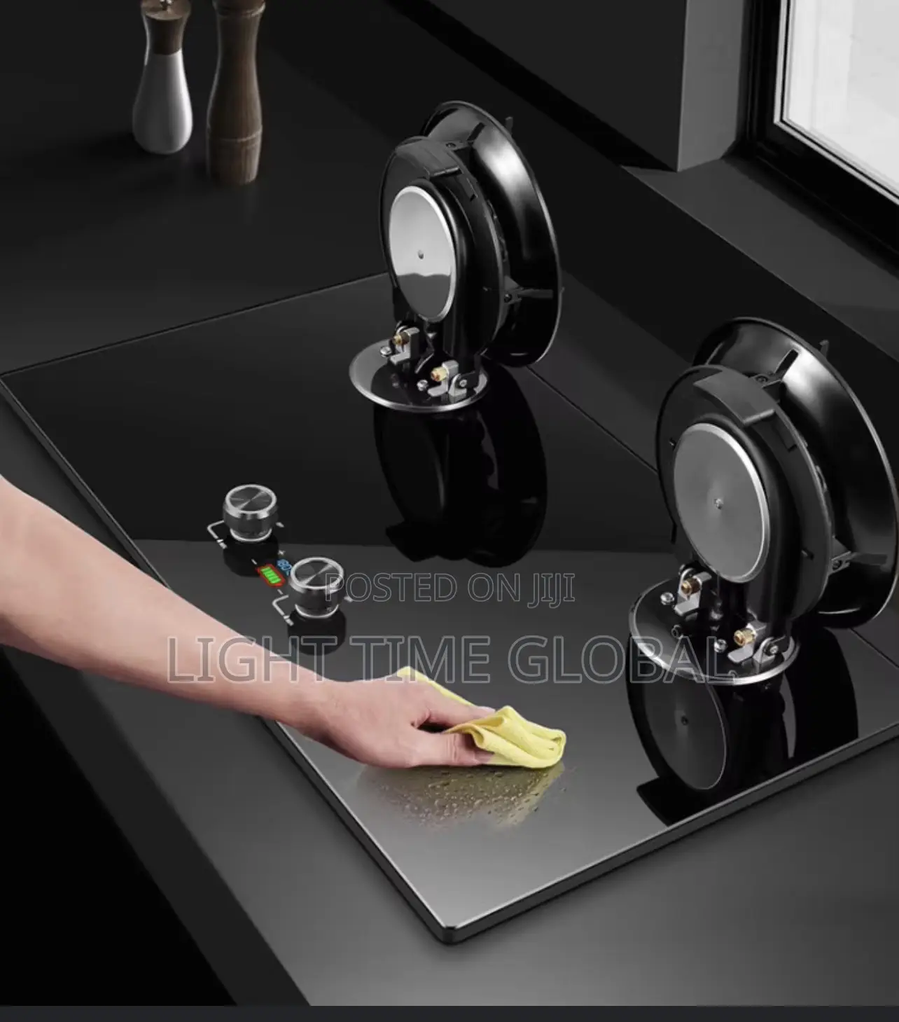 Black Gas Burner Stove Double