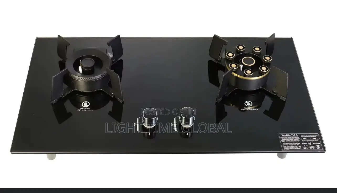 Black Gas Burner Stove Double