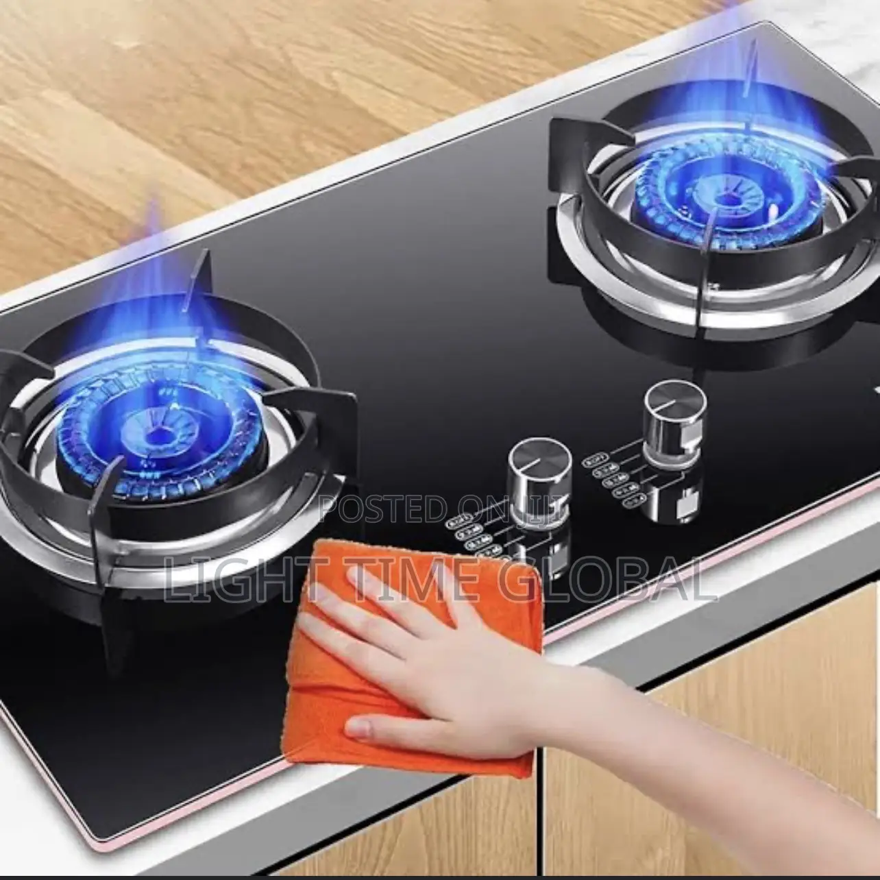 Black Gas Burner Stove Double