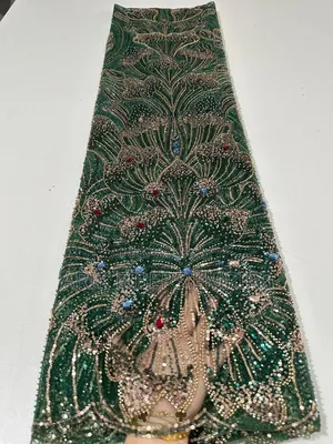 Bridal Embroidered Beaded Fabric
