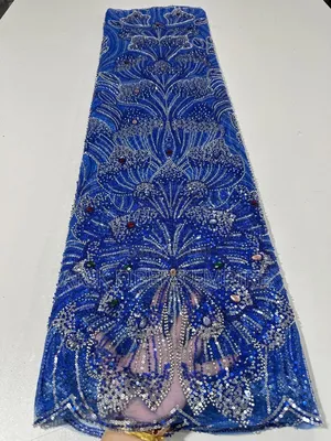 Bridal Embroidered Beaded Fabric