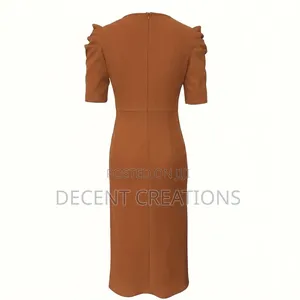 Mid- Year Promo: Brand New Elegant Light Brown Pencil Dress. Size Xl