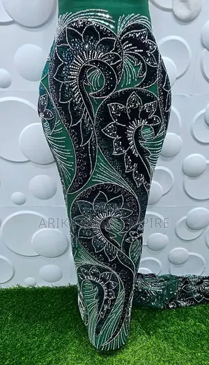 Full Velvet Embroidered Beaded Fabric