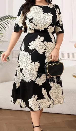 Mid- Year Promo: Brand New Black Floral Dress. Size XXL