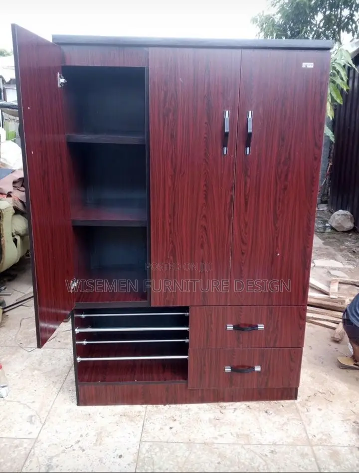Red Rose 3 Doors Wardrobe With Two Drawers