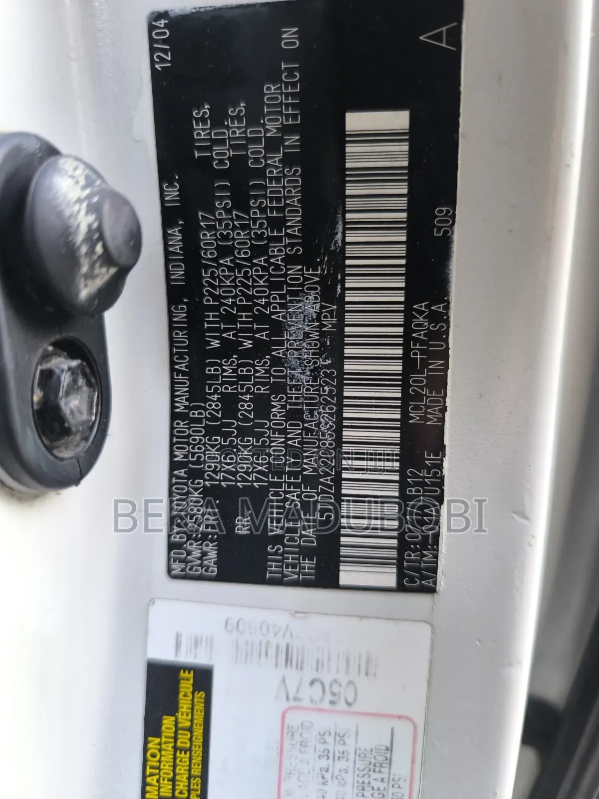 Toyota Sienna XLE 2005 White