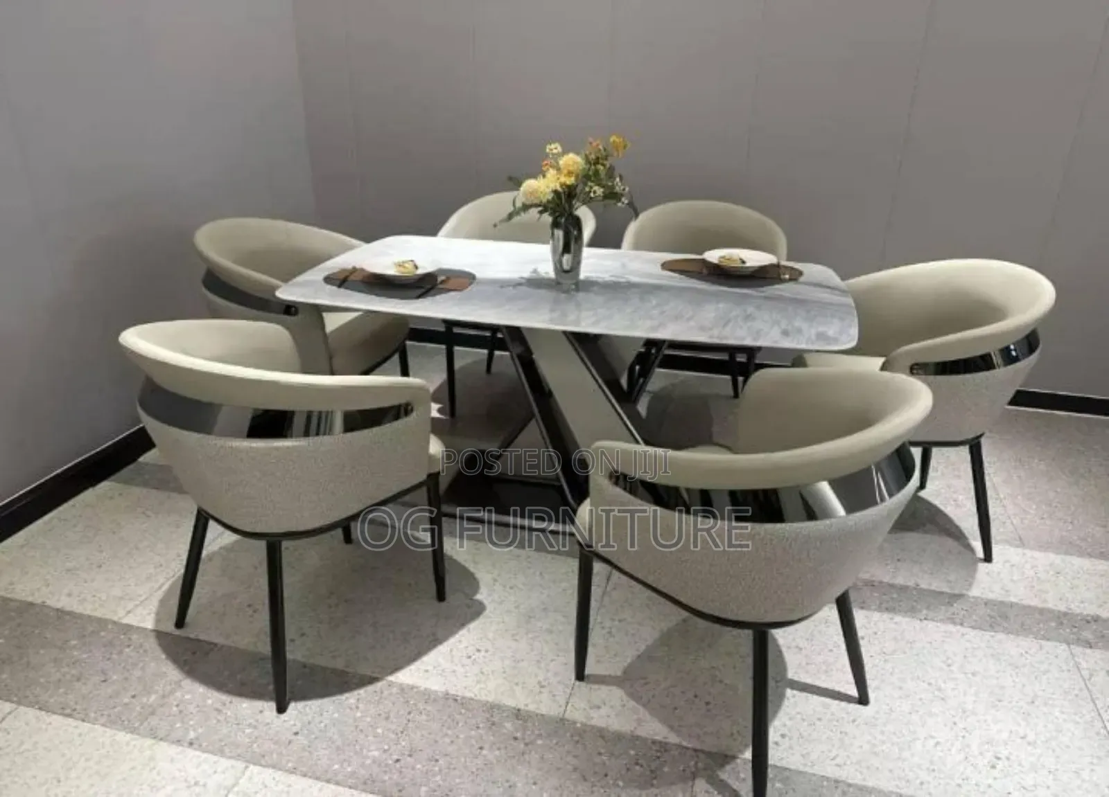 A Unique Royal Dinning Table With Beautiful Chairs.