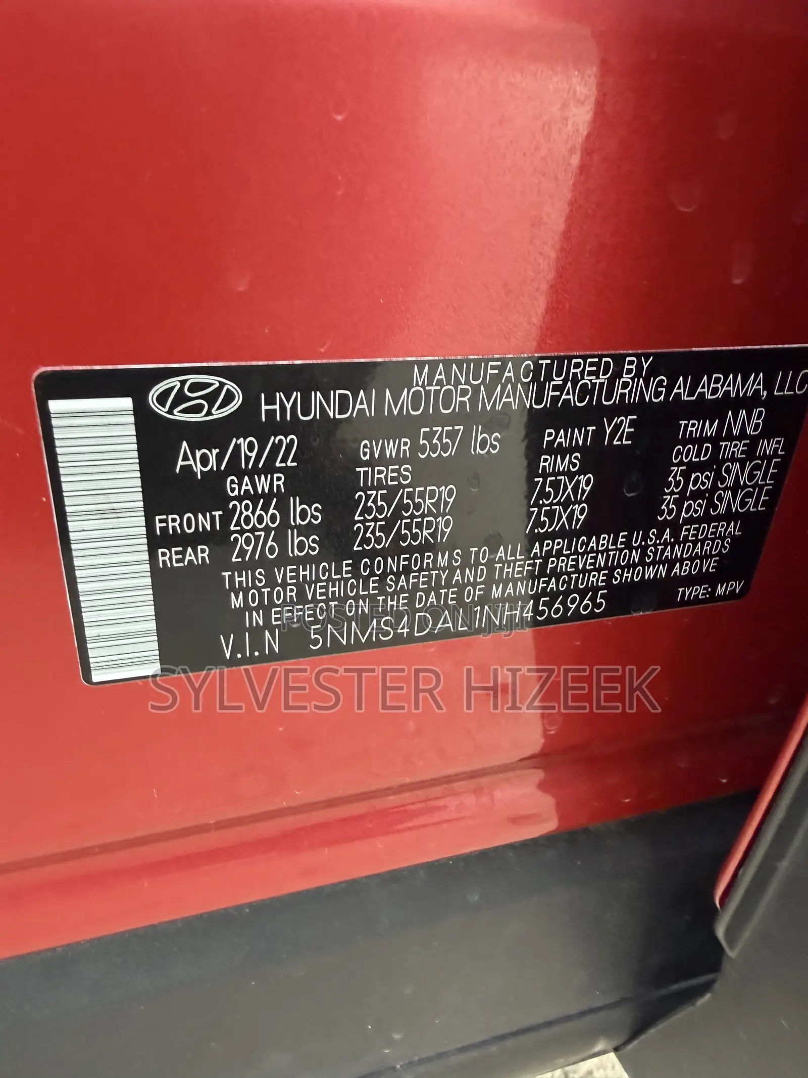 Hyundai Santa Fe 2022 Red