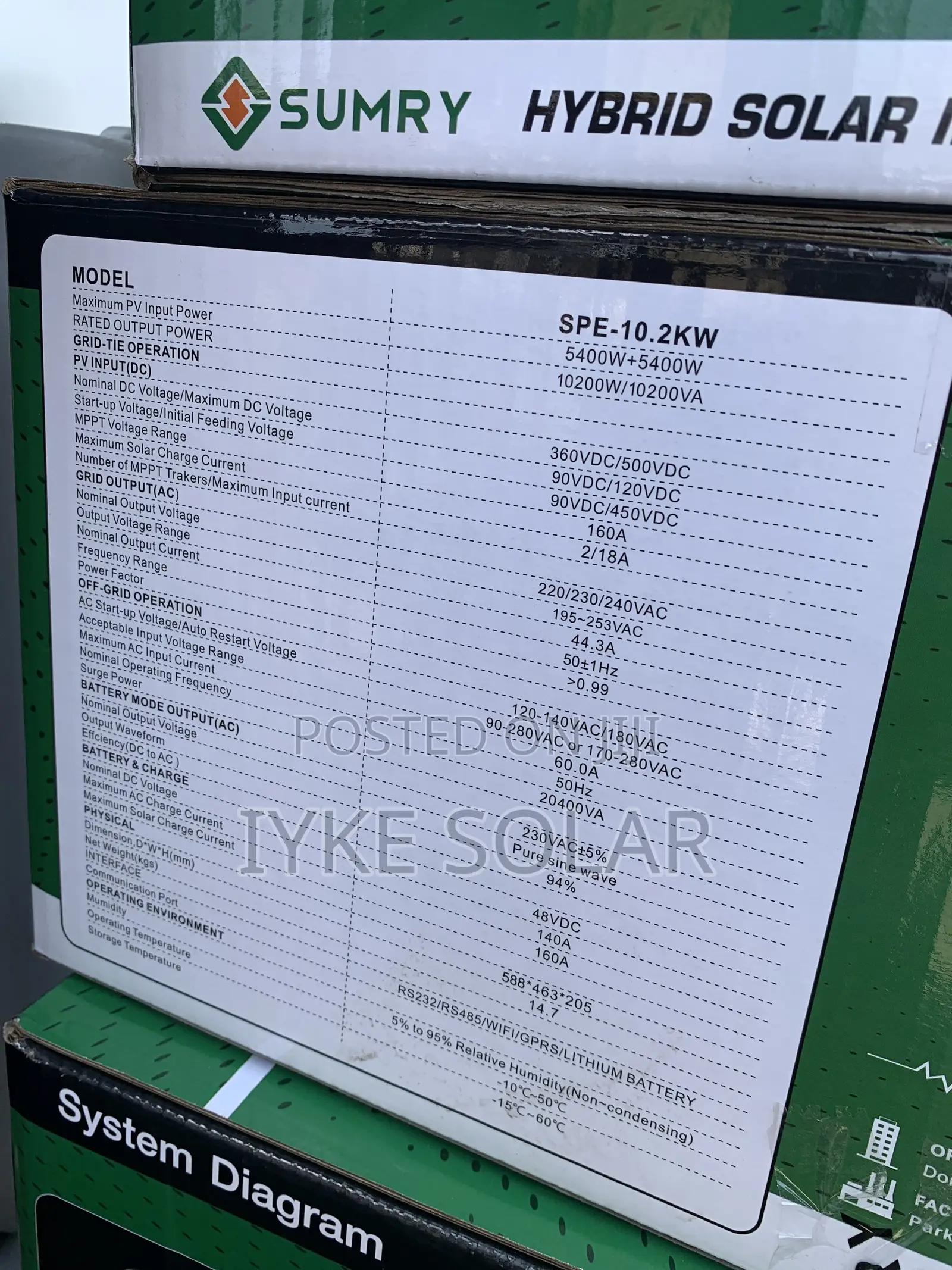 10kva 48v Sumry Hybrid Inverter