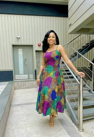 Ankara Side Pleat Dress