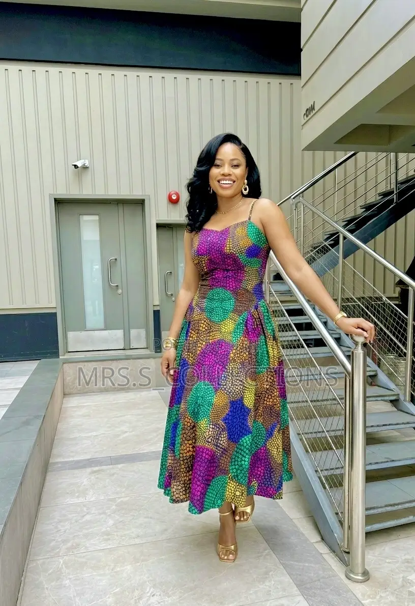 Ankara Side Pleat Dress