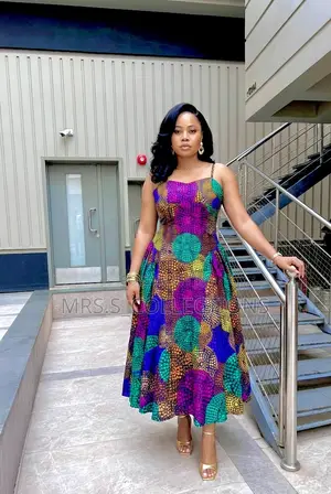 Ankara Side Pleat Dress
