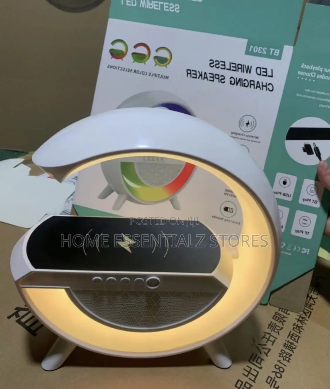 Led Wireless Charging Speaker Lamp - Bluetooth Wireless iPhone Charger